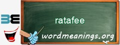 WordMeaning blackboard for ratafee